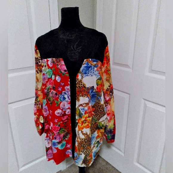 Calessa Tops - Calessa Top Large Button Up Roll Tab Sleeve